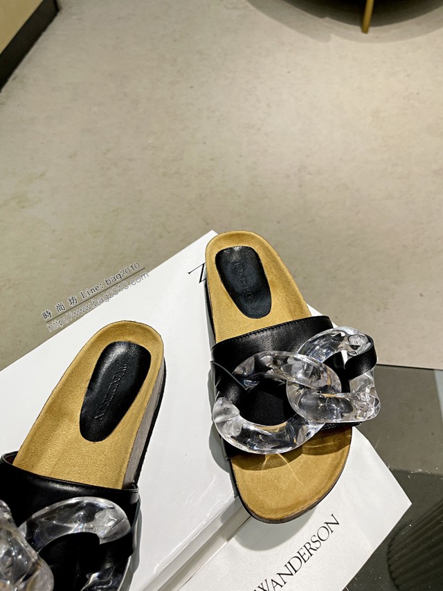 JW Anderson Chain Loafer穆勒透明樹脂扣穆勒鞋 女士半拖鞋 dx3462